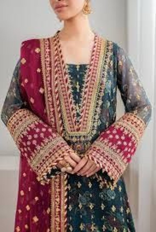 Roque Luxury Chiffon Embroidered Dress Piece Unstitched