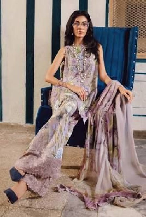 Printed Lawn Duptta Emb Collection 3 Piece Unstitched