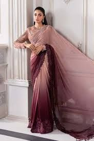 Luxury Net Hand Work Embroidered Saree Stitched