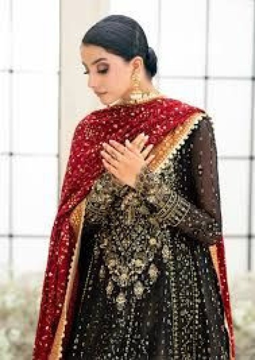 Wedding Festive Unstitched Emb Chiffon 3 Piece Unstitched
