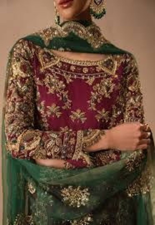 Premium Raw Silk Hand-Embroidered 3-Piece Stitched Suit