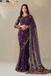 Embroidered Chiffon Saree 3 Piece Stitched